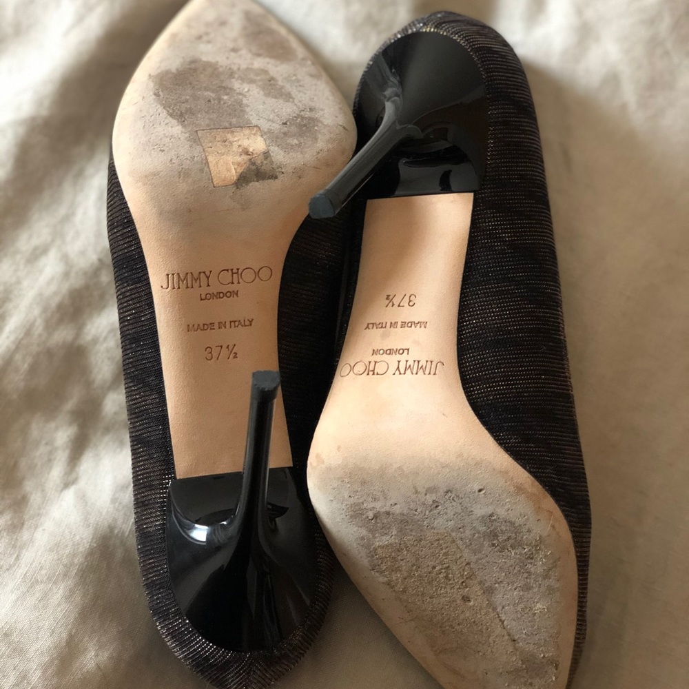 Jimmy Choo Abel Zebra-Print Lamé Pump, Black/Amber - Picture 8 of 10